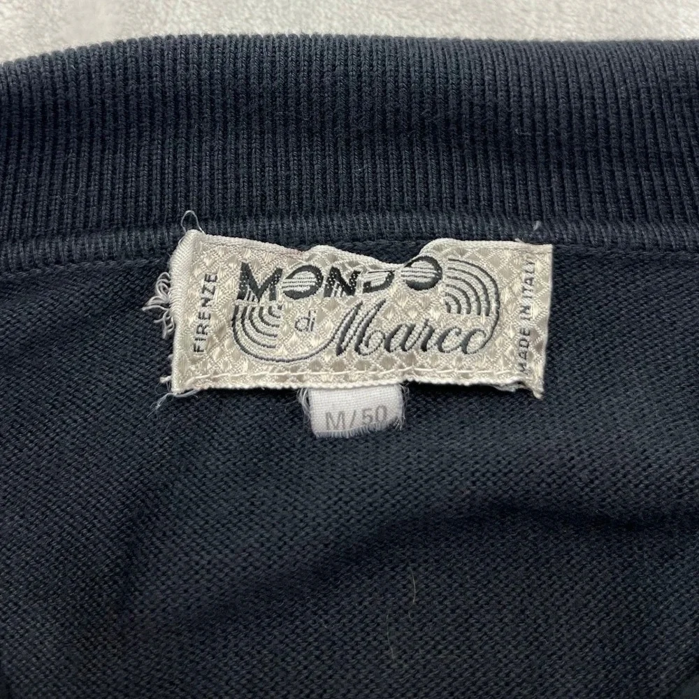 Mondo di Marco Polo Sweater Men Medium Black Made in Italy Knit Long Sleeve City